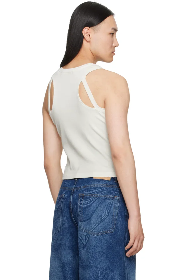 CAMPERLAB Gray Ribbed Tank Top, photo 3 of 4 from SSENSE