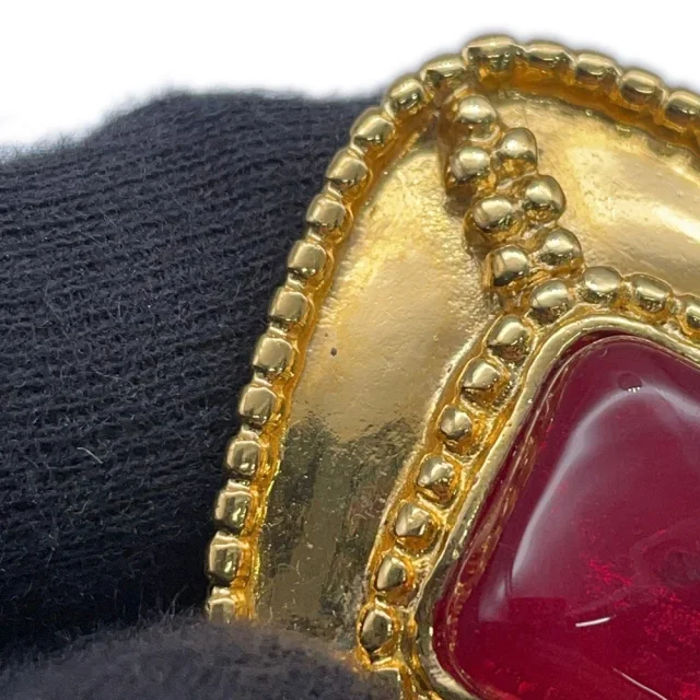 Chanel Gripoa CC LogoBrooch Gold/Red Metal color Stone in Red from GALLERY RARE, photo 9 of 11