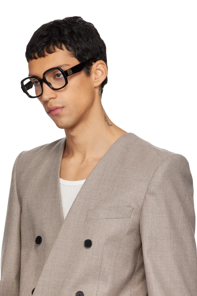 LOEWE Black Anagram Glasses, photo 4 of 4 from SSENSE