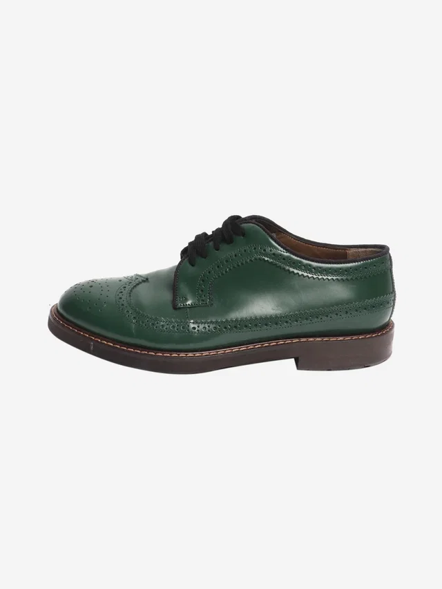 Marni Green leather brogues - size EU 40 in Green Leather from Sign of the Times