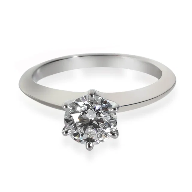 Tiffany & Co. 0.81 Ct Round Brilliant Diamond Engagement Ring 950 from HEWI