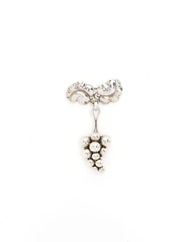 Georg Jensen Silver Grape Brooch in Silver from A Retro Tale