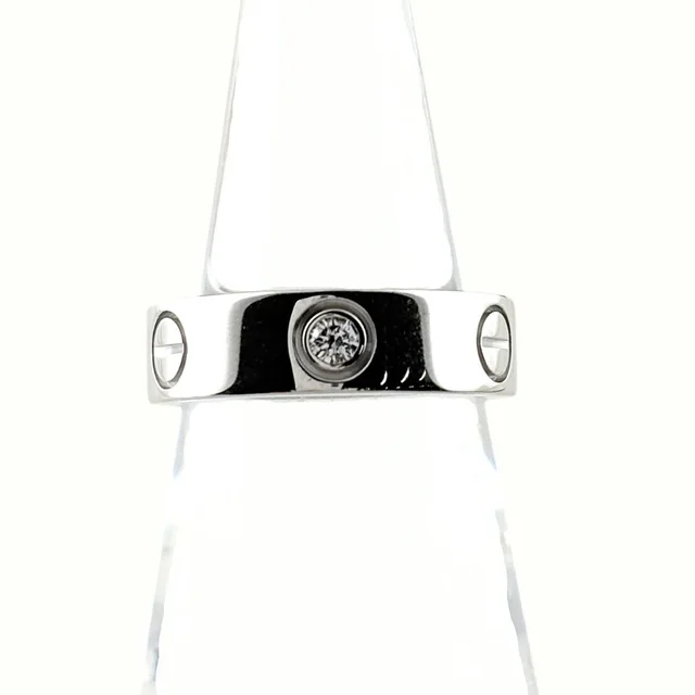 Cartier Mini Love Ring Half Diamond Pave from The Reluxe