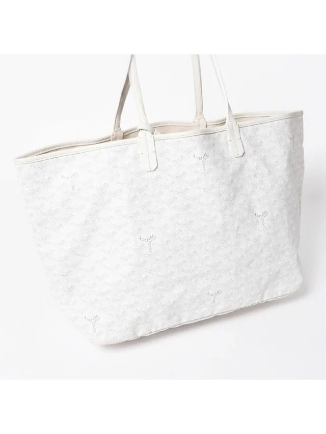 Goyard Saint Louis Pm Tote Bag White Leather in white|black Leather from Poshmark, photo 3 of 16