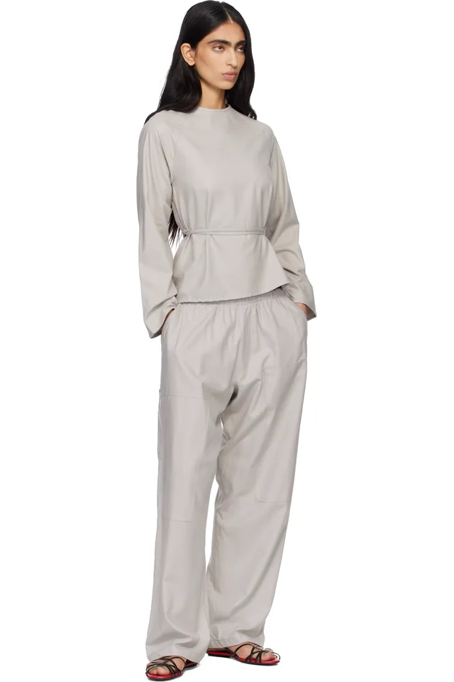 Baserange Taupe Long Sleeve Apron Top, photo 4 of 4 from SSENSE