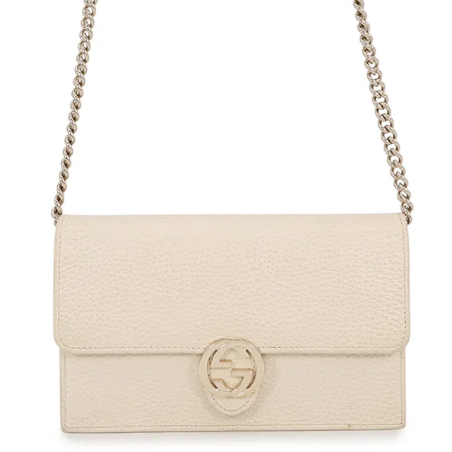 Gucci Interlocking G Chain Wallet Ivory615523 CAO0G 9522 Leather in Leather from GALLERY RARE
