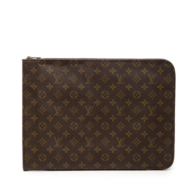 Brown Louis Vuitton Monogram Poche Documents Portfolio Business Bag in Brown Coated canvas from Designer Revival
