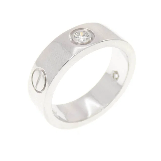 Cartier Love 750 White Gold Diamond Ring Size 10 in White from LuxUness
