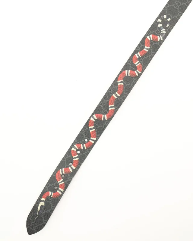 Gucci GG Supreme Snake Belt, size 95 in Denim from A Retro Tale, photo 4 of 8