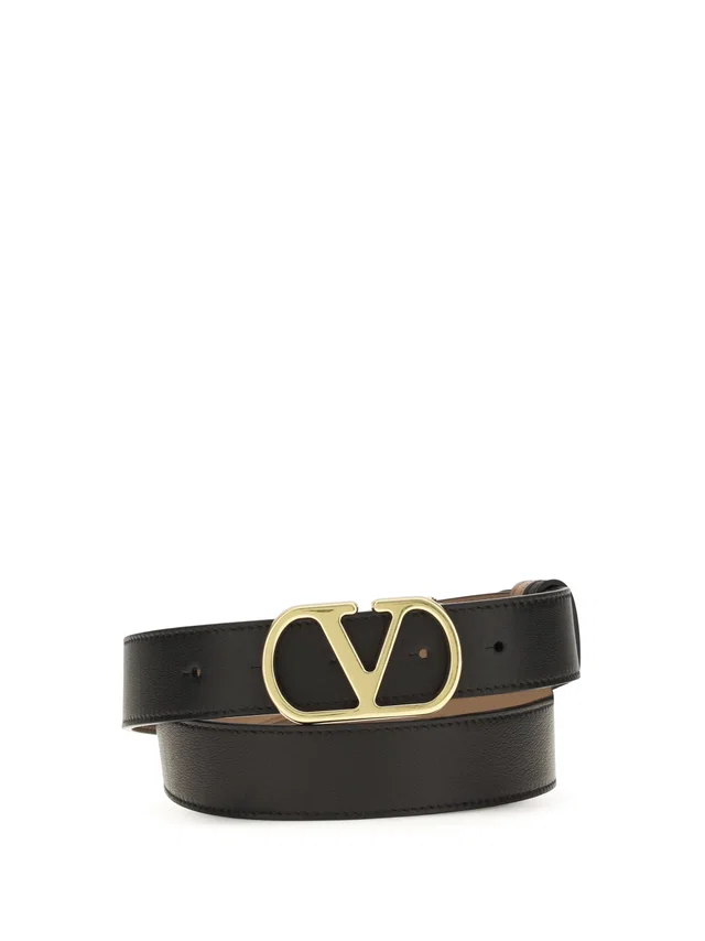 Valentino Garavani Belt — Black Calf Leather (bos Taurus) in Black Calfskin from HEWI