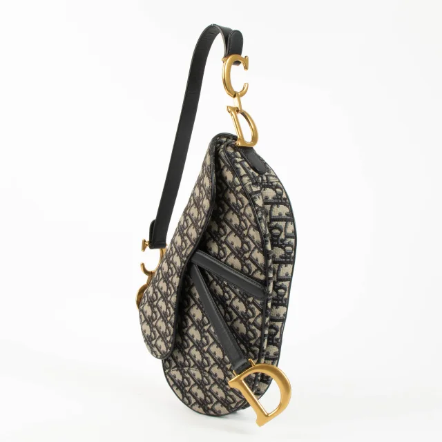 Dior Oblique Saddle Bag in Blue Canvas from Labellov, photo 2 of 4