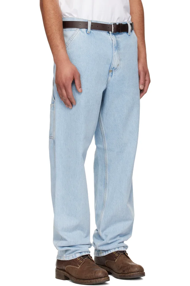 Carhartt Work In Progress Blue Single Knee Jeans, photo 2 of 5 from SSENSE