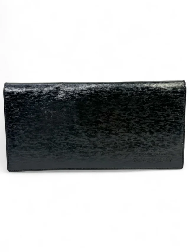 Givenchy Vintage Black Leather Continental Bifold Long Wallet in black Leather from Poshmark
