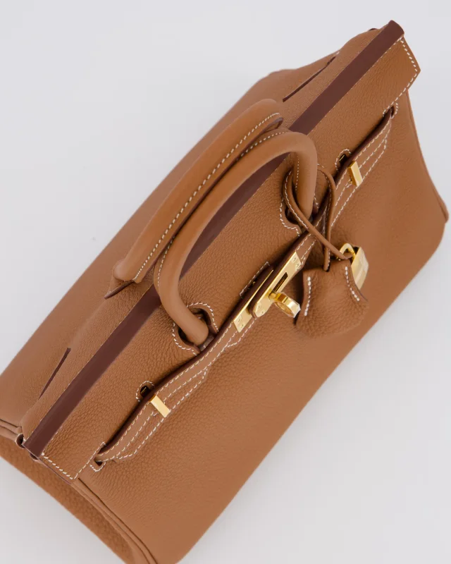 HOT* Hermès Birkin 25 Retourne Bag in Gold Togo leather from Sellier, photo 15 of 21