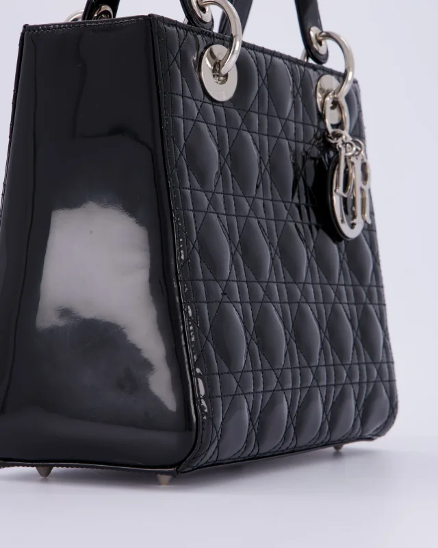 Black Patent Medium Lady Dior Bag in Black Patent leather from Sellier, photo 11 of 18