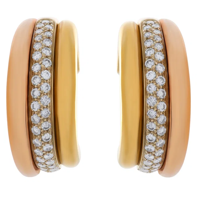 Cartier Trinity Large diamond earrings in Yellow Gold from Gray And Sons