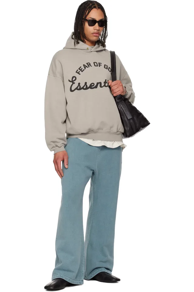 Fear of God ESSENTIALS Blue Signature Classic Flare Sweatpants, photo 4 of 4 from SSENSE