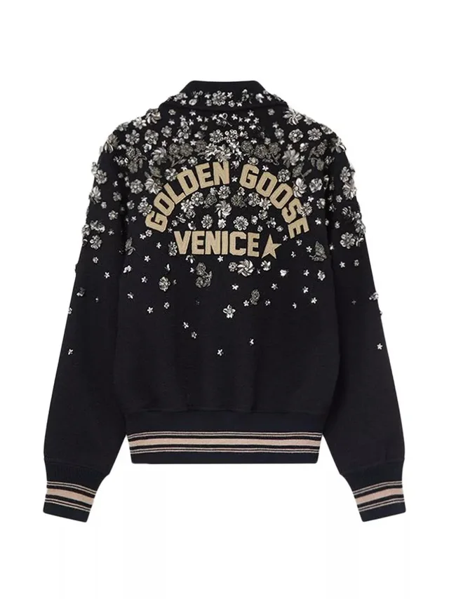 Golden Goose Deluxe Brand floral-embellished logo-patch bomber jacket, photo 2 of 2 from SENSER