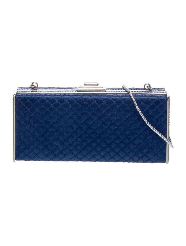 Judith Leiber Minaudière Clutch in blue Satin from The RealReal