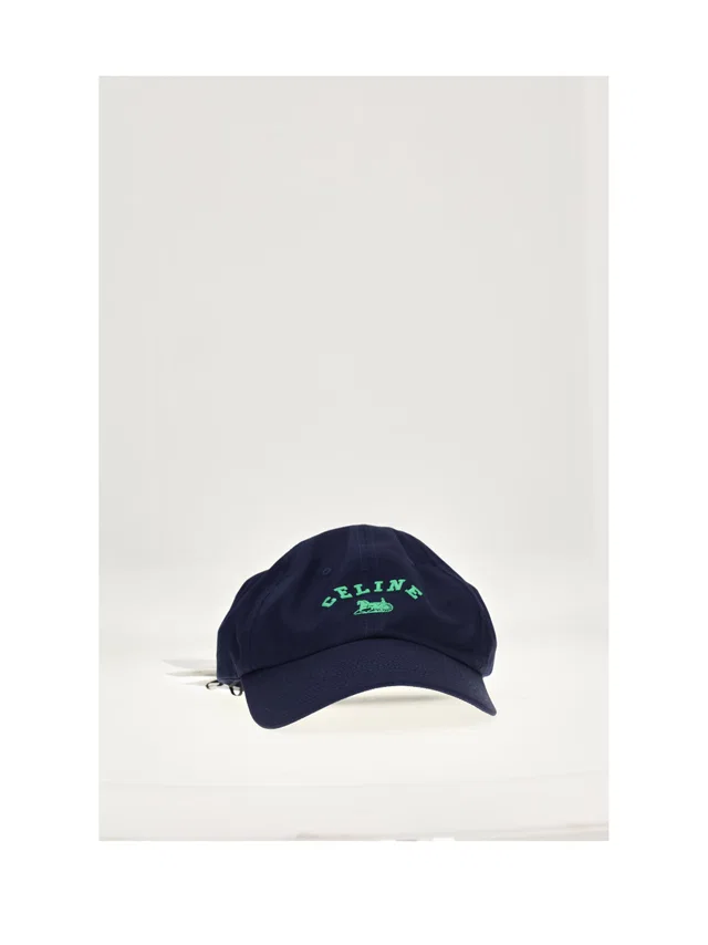 Celine Aa0n64y68 Cotton Baseball Cap — Navy Caps in Navy from HEWI