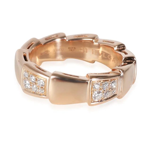 Bvlgari Serpenti Fashion Ring 18k Rose Gold 0.34 Ctw in Pink from HEWI
