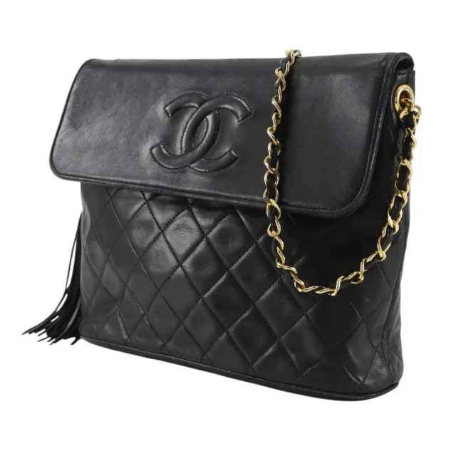 Chanel Matelasse Lambskin Shoulder Bag in Black Lambskin from LuxUness, photo 2 of 20