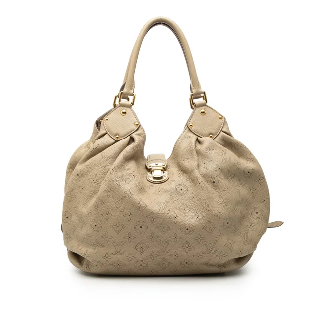 Brown Louis Vuitton Monogram Mahina L Hobo in Brown Leather from Designer Revival