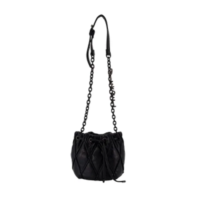 Diesel Charm-D Shoulder Bag — Black Cotton in Black from HEWI