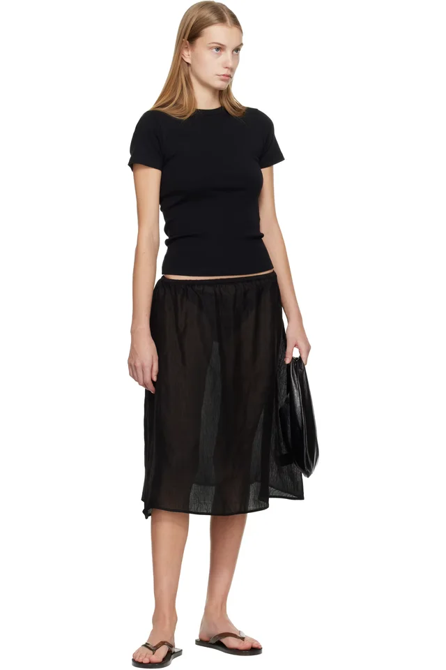 Matteau Black Rib Baby T-shirt, photo 4 of 4 from SSENSE