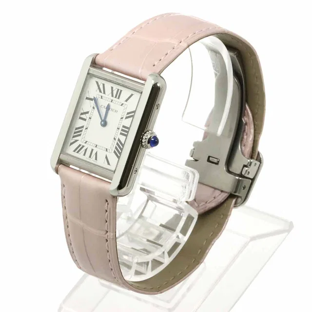 Cartier Tank Solo SM WSTA0030 Women's Watch Silver Quartz Watch Tank Solo in Silver Crocodile from Luxury Promise