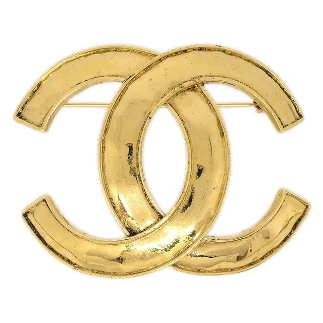 Chanel 1994 CC Brooch Pin Gold in Gold from AMORE Vintage Tokyo