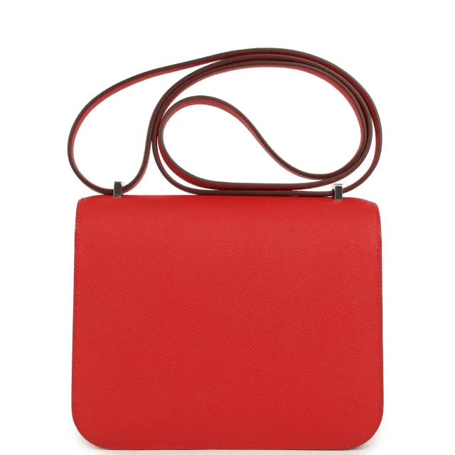 Hermès Constance 18 Rouge Radieux Epsom Lacquered Palladium Hardware in Red Epsom from Madison Avenue Couture, photo 4 of 9