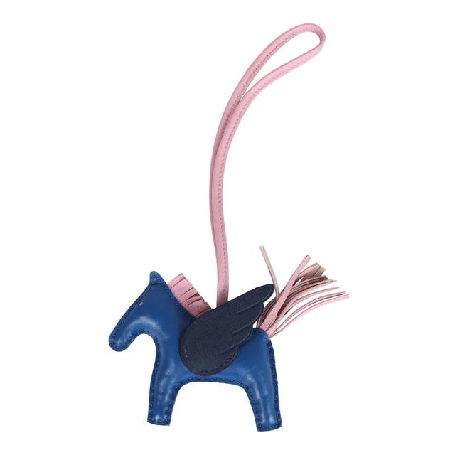 Hermès Pegase Rodeo Bag Charm PM Bleu France, Bleu Nuit & Mauve Sylvestre Milo Lambskin in Navy Lambskin from Madison Avenue Couture
