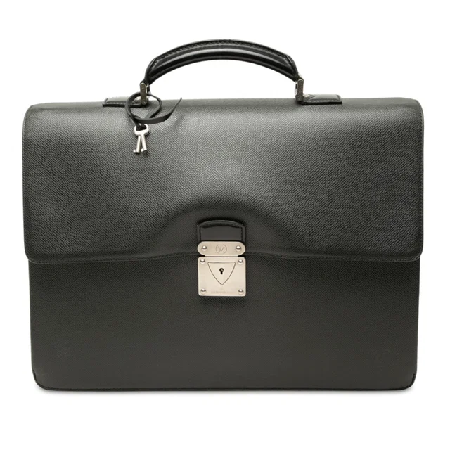 Black Louis Vuitton Taiga Robusto 1 Business Bag in Black Leather from Designer Revival