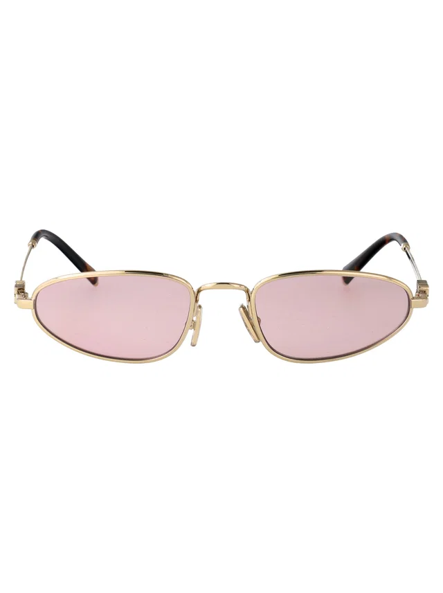 Miu Miu 0mu Metal Frame Sunglasses — Gold in Gold from HEWI