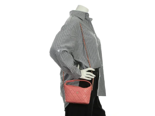 Chanel Small Pink Quilted Caviar Hobo Clutch in Pink Caviar leather from Ann's Fabulous Finds, photo 10 of 10