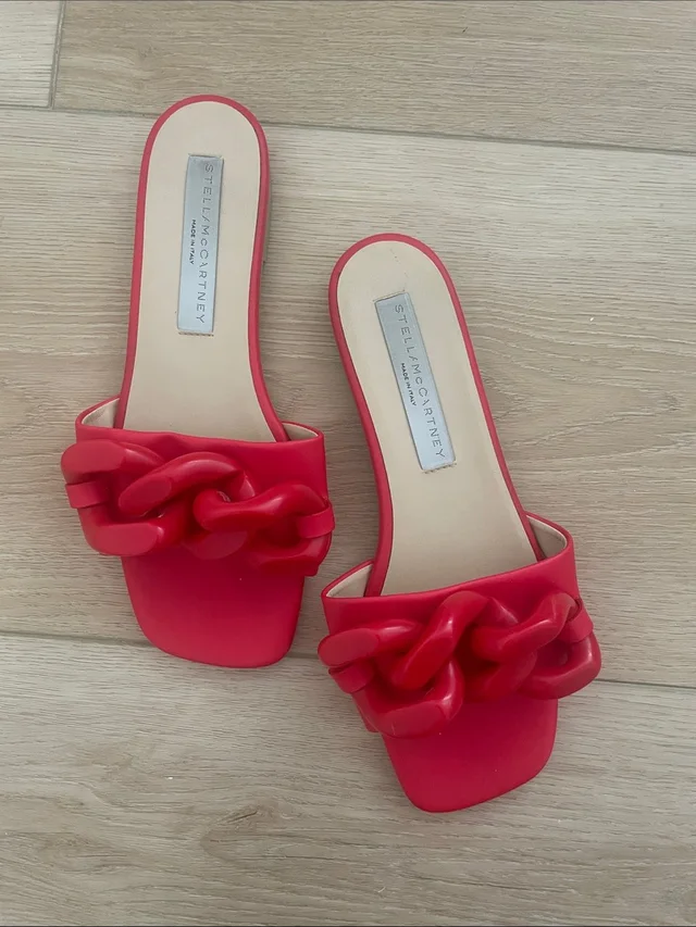 Stella McCartney Bold Red Chain-Link Slide Mules in red Resin from Poshmark