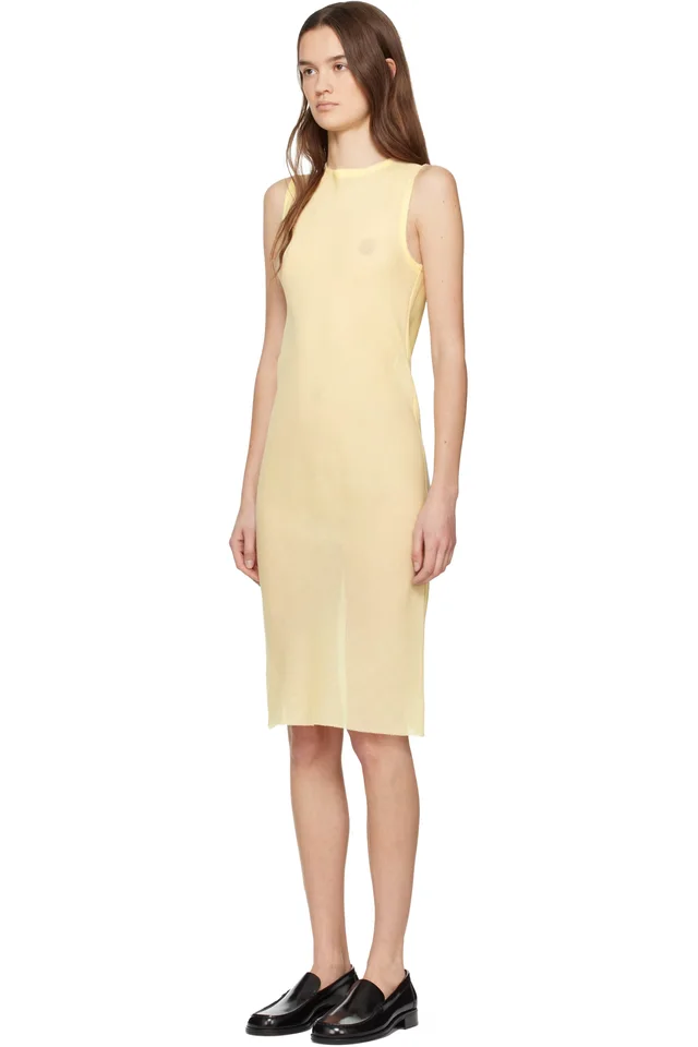 Rier Yellow Wool Gauze Minidress, photo 4 of 5 from SSENSE