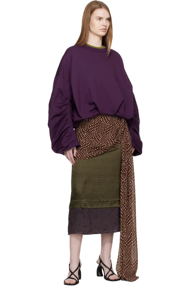 Dries Van Noten Purple Draped Sweatshirt, photo 4 of 4 from SSENSE