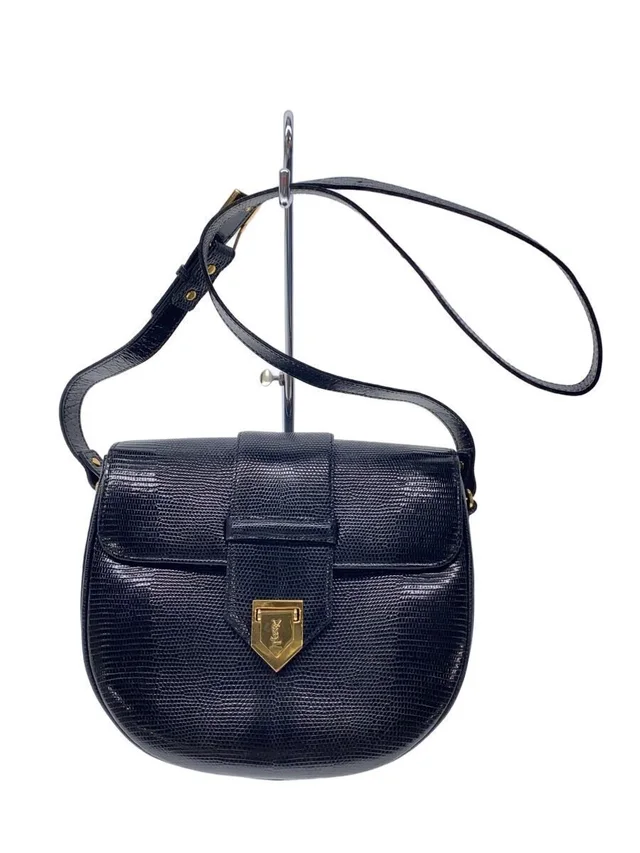 Saint Laurent Yves Textured Leather Shoulder Bag Rounded Silhouette Black in black Leather from Poshmark