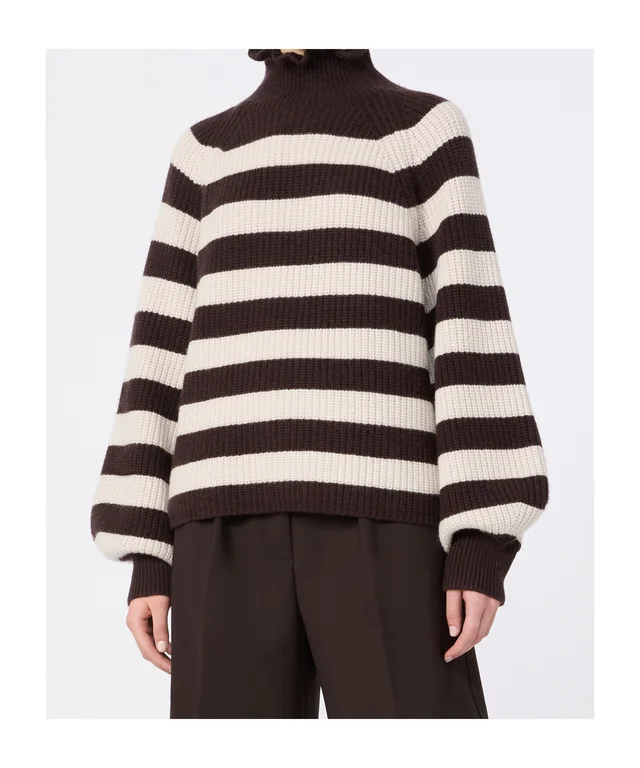 Max Mara Relaxed-cut wool and cashmere sweater - Dark brown, photo 2 of 5 from SENSER