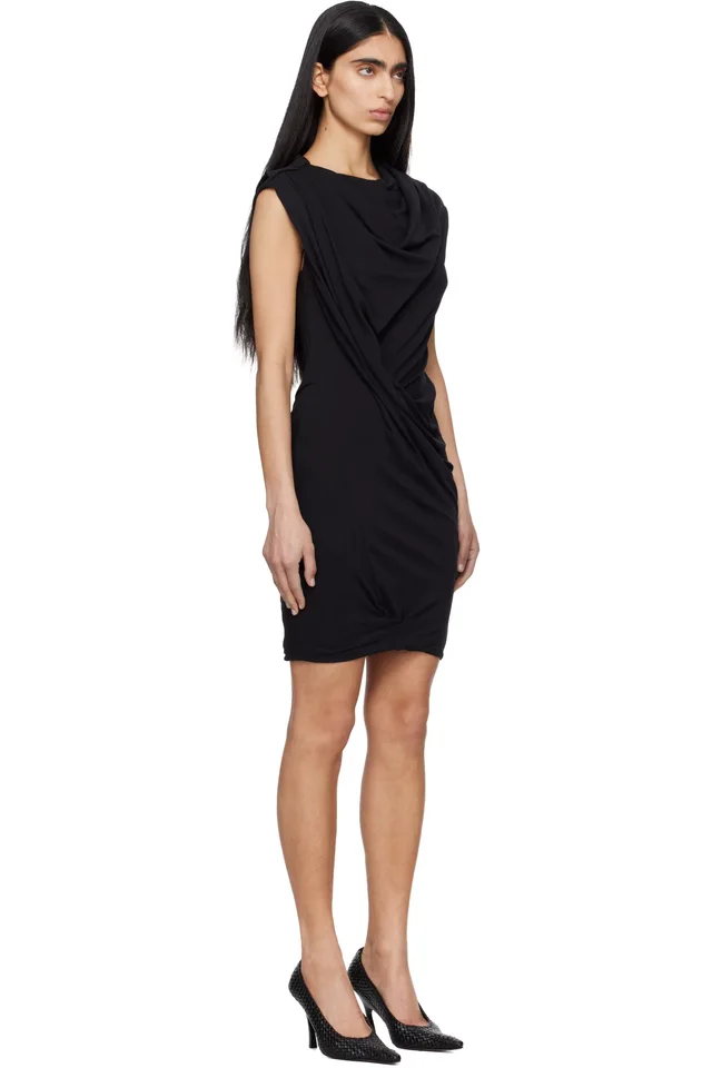 Entire Studios Black Twist Minidress, photo 2 of 4 from SSENSE
