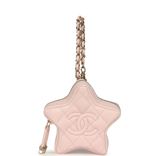 Chanel Star Charm Light Pink Lambskin Gold Hardware in Pink Lambskin from Madison Avenue Couture