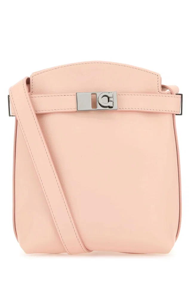 Ferragamo Gancini-Clasp Leather Phone Case — Pink Card Cases in Pink Leather from HEWI