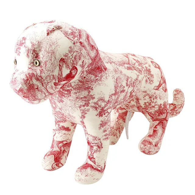 Baby Dior Toile de Jouy Animal Plush Toy White/Red Cotton in White from GALLERY RARE