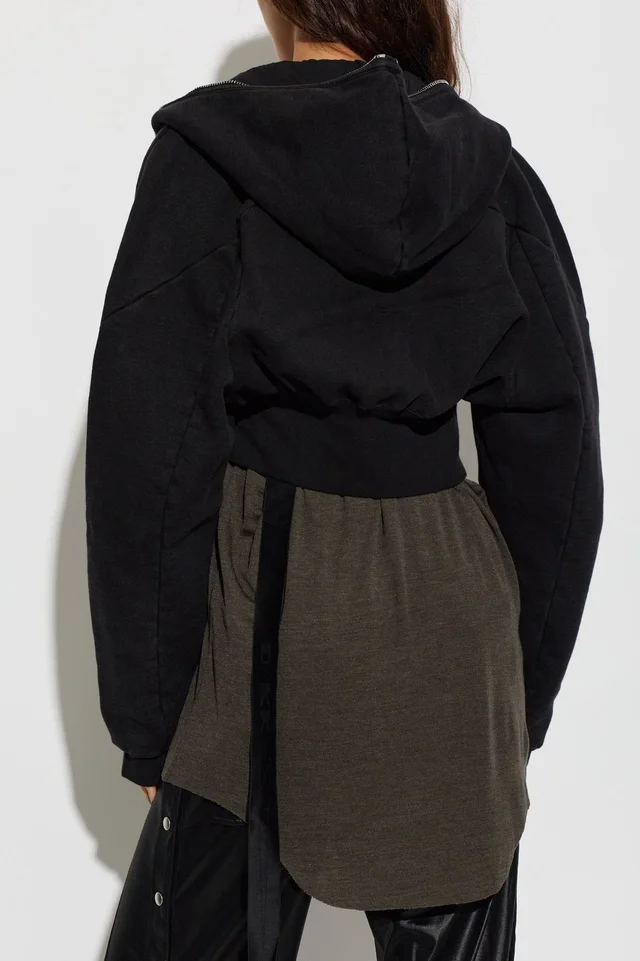 Rick Owens Drkshdw Cropped Zip-Up Hoodie, photo 3 of 5 from SENSER