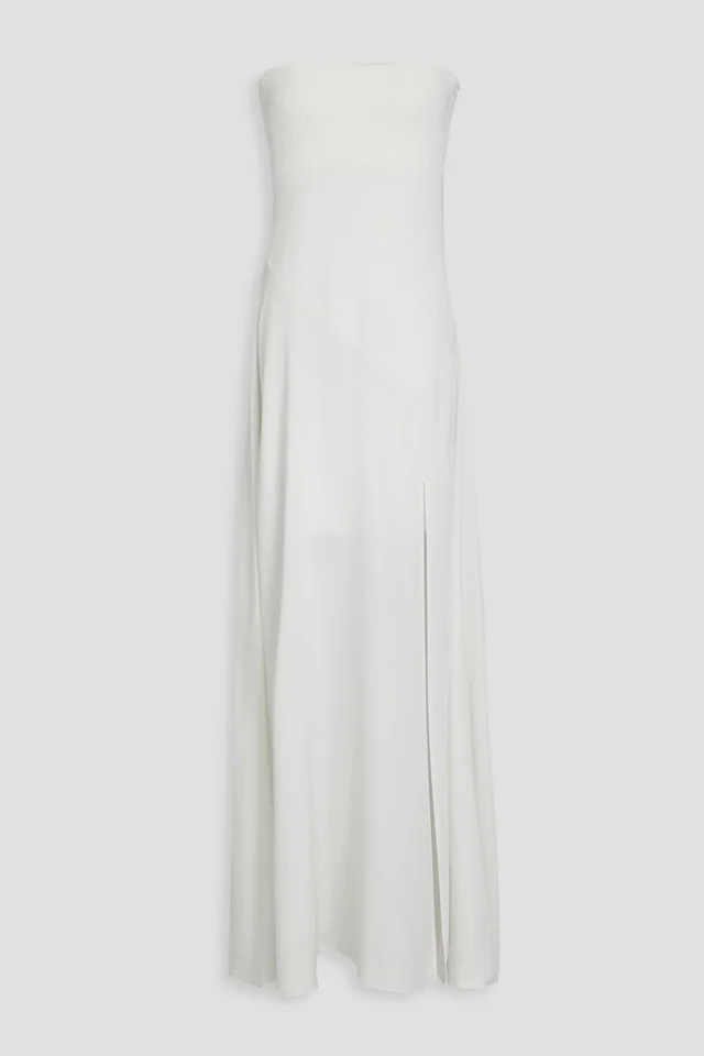 Simkhai Kory Strapless Knit-Paneled Satin-Crepe Maxi Dress from THE OUTNET, photo 1 of 1