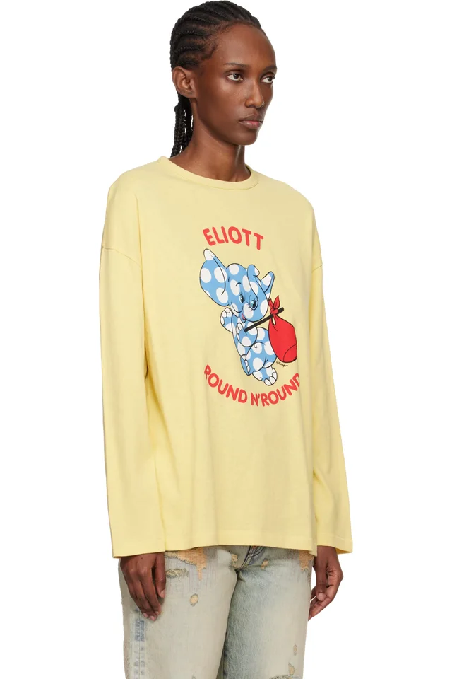 Yellow Kenzo Paris 'KENZO Cartoon' Long Sleeve T-shirt, photo 2 of 4 from SSENSE
