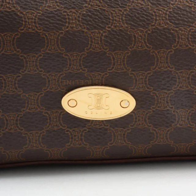 Celine Macadam Pattern Logo Plate Shoulder Bag Brown in Brown from VINTAGE QOO TOKYO, photo 10 of 14