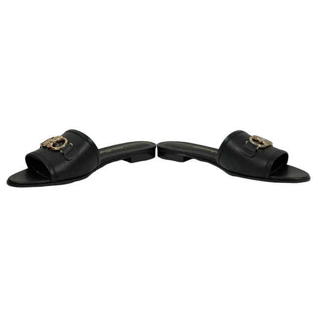 Ferragamo RHODES Leather Mules in Black Leather from LuxUness, photo 2 of 2